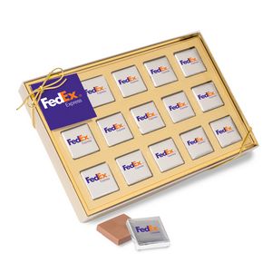 [C8154-K] Fifteen Piece Chocolate Foiled Square Box-Full Color