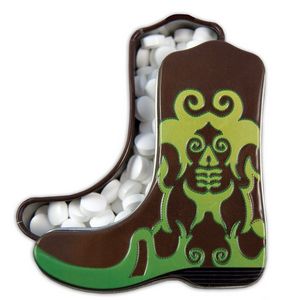 [CBGR-K] Green Cowboy Boot-Shaped Mint Tin