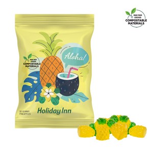 [CDFB-GP-K] 4 oz. ECO-Digibag™, Compostable & Full Color, 3D Gummy Pineapples