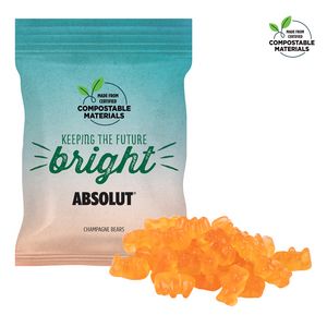 [CDHF-CB-K] 2 Oz. ECO-Digibag, Compostable & Full Color, Champagne Bears