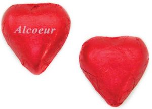 [CK-420-K] Imprinted Foil Wrapped Chocolate Heart