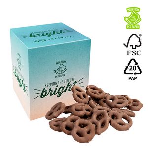 [CW5-MCP-K] ECO-Box, PCR & Full Color, Mini Chocolate Pretzels