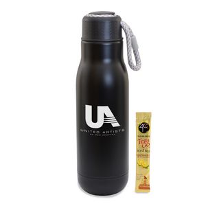 [DRK1940-IT-K] 16 Oz. Matte Bottle W/ Bungee Lid And Iced Tea