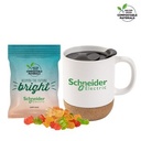 Cork Bottom Mug with Compostable bag of Gummy Bears
