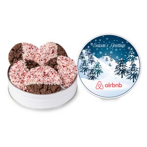 [FBC208-K] Crushed Peppermint Chocolate French Sable Cookie in Gift Tin-Small