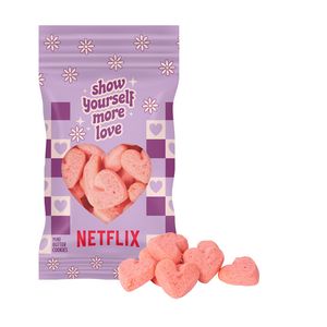 [FBC238-K] 1 oz. Mini Strawberry Heart Cookies Digibag