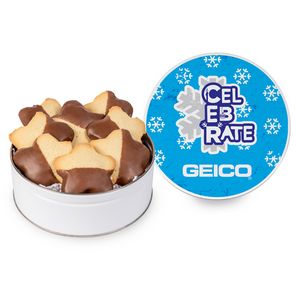 [FBC267-K] Chocolate Dipped Star Cookie in Gift Tin