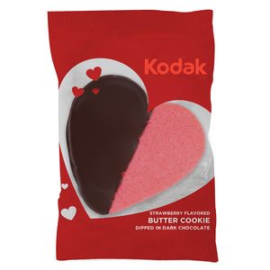 [FBC300-K] Dark Chocolate Dipped Strawberry Heart Cookie