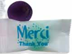 [FS0575-K] 5 Flavor Crystal Fruit Candy w/ Stock Merci Thank You Wrapper