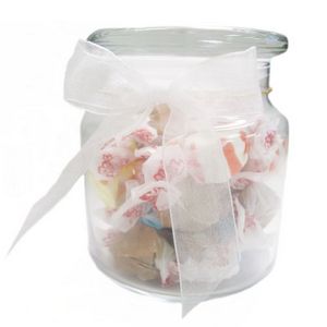 [G220-SWT-K] 22 Oz. Glass Jar w/ Salt Water Taffy