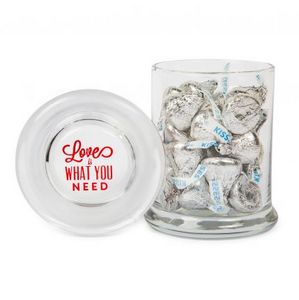 [GJ-CKSS-K] Gourmet Glass Jar Filled w/ Wrapped Hershey Kisses