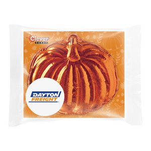 [LGPMKF-K] 3 oz. Foiled Wrapped Chocolate Pumpkin with Backer Card