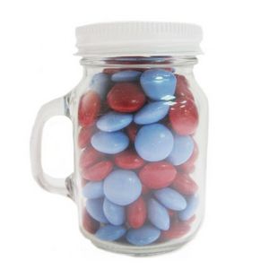 [MMJ-CBU-K] 3.25 Oz. Glass Mini Mason Jars w/Chocolate Buttons