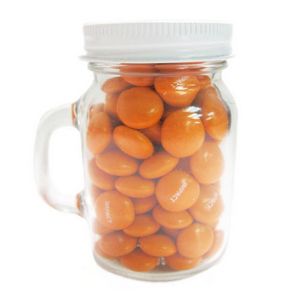 [MMJ-CUBU-K] 3.25 Oz. Glass Mini Mason Jars w/Imprinted Chocolate Buttons