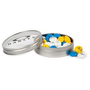 [MMTINP15C-K] 1.5 oz. Personalized M&M'S® in Silver Tin with Custom Lid
