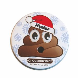 Santa Poop Emoji Tin w/Chocolate Mints
