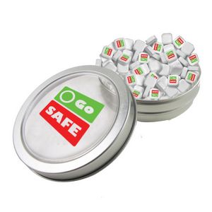 [N26001-ISM-K] Small Top View Tin - Imprinted Square Mints