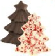 [PBR1-5-K] 1 ½ Oz. Peppermint Bark Individually Wrapped Shape Candy