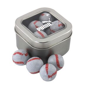 [SBF2500-029-K] Window Tin w/Chocolate Baseballs
