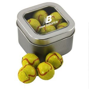 [SBF2500-031-K] Window Tin w/Chocolate Tennis Balls