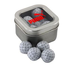 [SBF2500-032-K] Window Tin w/Chocolate Golf Balls