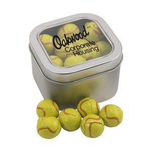 [SBF2700-031-K] Window Tin w/Chocolate Tennis Balls