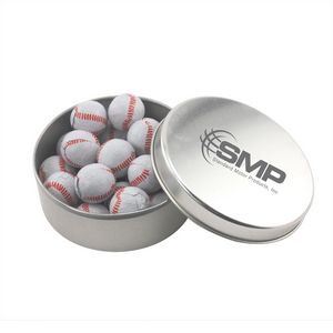 [SBF3000-029-K] Round Tin w/Chocolate Baseballs