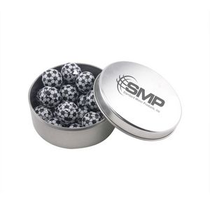 [SBF3000-030-K] Round Tin w/Chocolate Soccer Balls