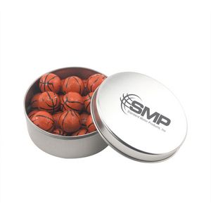 [SBF3000-033-K] Round Tin w/Chocolate Basketballs