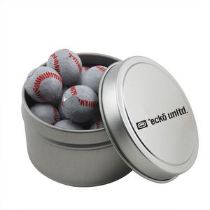 [SBF3100-029-K] Round Tin w/Chocolate Baseballs