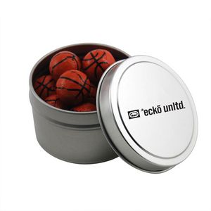 Round Tin w/Chocolate Basketballs
