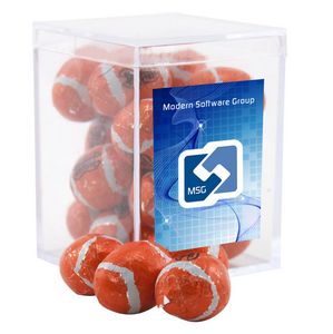 [SBF3210-028-K] Acrylic Box w/Chocolate Footballs