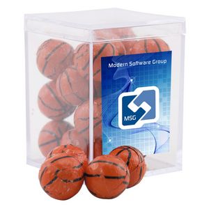 [SBF3210-033-K] Acrylic Box w/Chocolate Basketballs