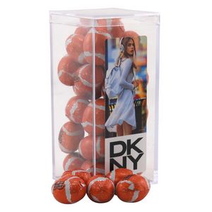 [SBF3220-028-K] Acrylic Box w/Chocolate Footballs