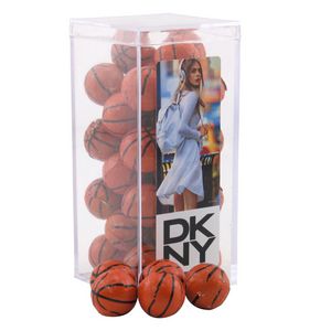 [SBF3220-033-K] Acrylic Box w/Chocolate Basketballs