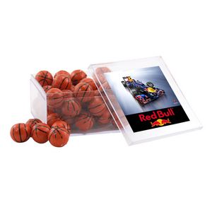 [SBF3230-033-K] Acrylic Box w/Chocolate Basketballs