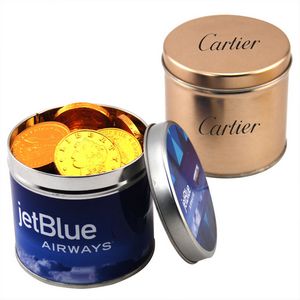 [SBF4100-072-K] Round Tin w/Chocolate Coins
