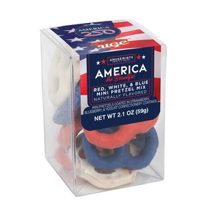 [SHA10858-K] America 250- Short Acetate-Red, White and Blue Mini Pretzel Mix