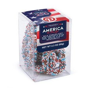 [SHA9554-K] America 250- Short Acetate-Patriotic Milk Chocolate Nonpareil Mini