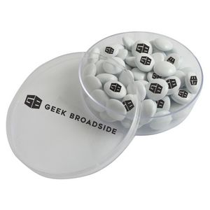 Small Round Acrylic w/Imprinted Chocolate Buttons