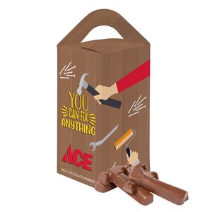 [TOT-HMR-K] Tote Box with 1 oz Milk Chocolate Hammers