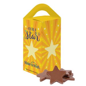 [TOT-STR-K] Tote Box with .75 oz Milk Chocolate Stars