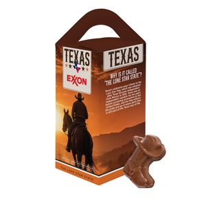 [TOT-TXS-K] Souvenir Tote Box with Cowboy Boot & Hat Shaped Chocolate