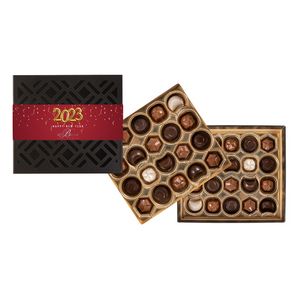 [TR16-B1G-K] Gourmet Truffles Gift Box w/ Full Color Band - 40 pc