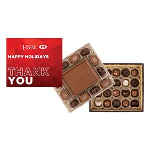 [TR16-FC-K] Custom Chocolate Gift Box with Gourmet Truffles and Full Color Lid