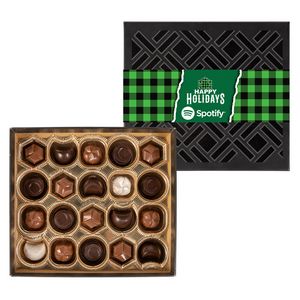 [TR8-B1G-K] Gourmet Chocolate Truffles Gift Box w/ Full Color Band - 20 pc