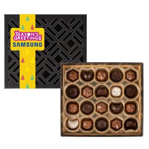 [TR8-B2G-K] Gourmet Chocolate Truffles Gift Box w/ Square Band - 20 pc