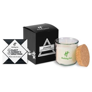 [CW5305-K] Recycled Glass Aromatherapy Candle with Cork Lid