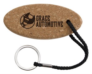 [21289] Buoy Oval Cork Keychain