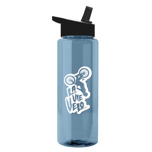 [RP32H] Garyline® Slim Fit RPET Bottle with Flip-Straw Lid - 32 oz.